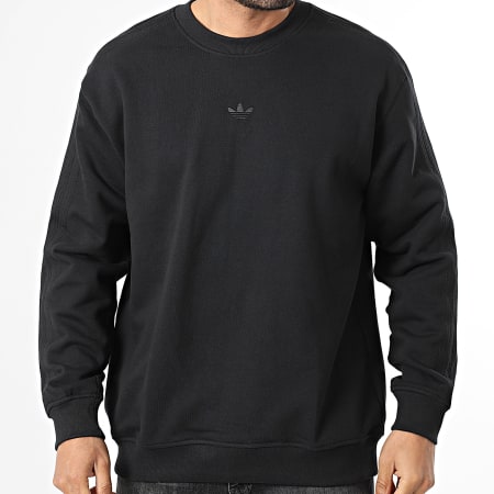 Adidas Originals - Sudadera Crewneck A Rayas Essential JC9574 Negro
