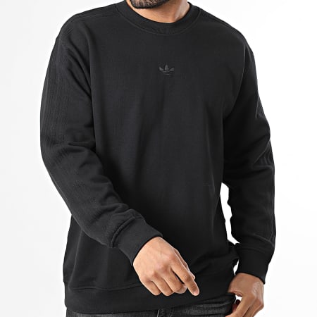 Adidas Originals - Sudadera Crewneck A Rayas Essential JC9574 Negro