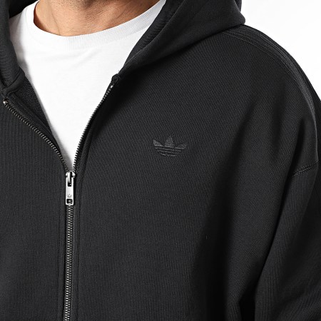 Adidas Originals - Sweat Capuche Zippé A Bandes Essential JC9579 Noir