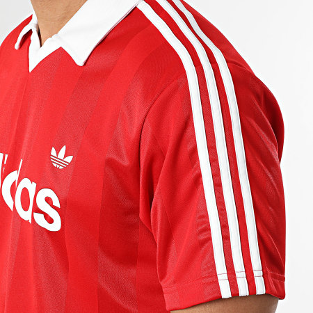 Adidas Originals - Tee Shirt Col V A Bandes Jersey KE3583 Rouge