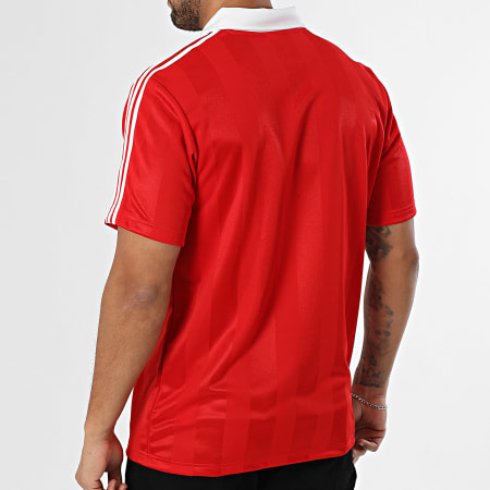 Adidas Originals - Tee Shirt Col V A Bandes Jersey KE3583 Rouge