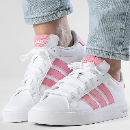 Adidas Performance - Zapatillas Mujer Grand Court 3.0 J HP3528 Footwear White Bliss Pink