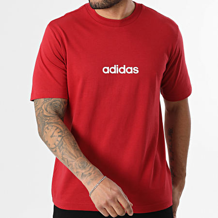 Adidas Sportswear - Tee Shirt Linear KC0881 Rouge Blanc