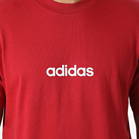 Adidas Sportswear - Tee Shirt Linear KC0881 Rouge Blanc
