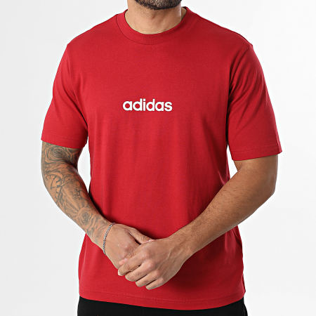 Adidas Sportswear - Tee Shirt Linear KC0881 Rouge Blanc
