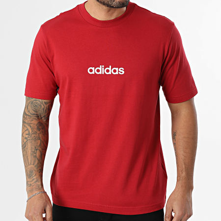 Adidas Sportswear - Tee Shirt Linear KC0881 Rouge Blanc