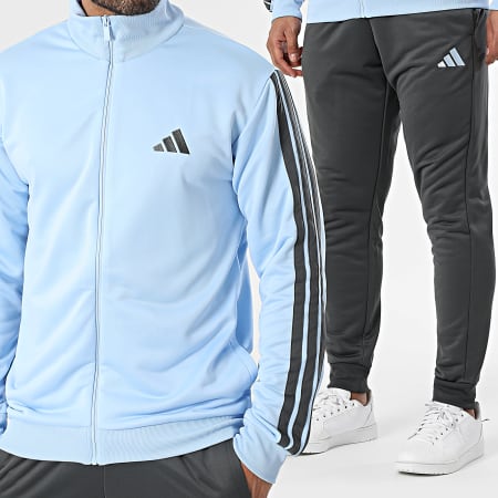 Adidas Sportswear - Ensemble De Survetement A Bandes 3 Stripes KC1363 Bleu Clair Gris Anthracite