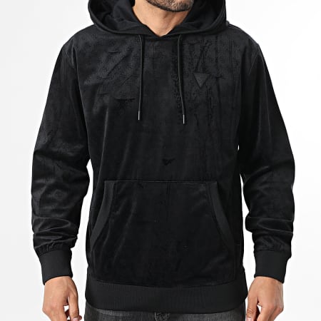 Guess - Sweat Capuche En Velours Z6RQ00-KD612 Noir