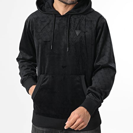 Guess - Sweat Capuche En Velours Z6RQ00-KD612 Noir