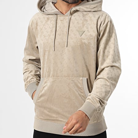 Guess - Sweat Capuche En Velours Z6RQ00-KD612 Beige