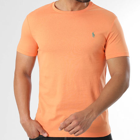 Polo Ralph Lauren - Tee Shirt Original Player Custom Slim Fit Orange Vert