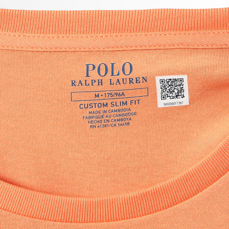 Polo Ralph Lauren - Tee Shirt Original Player Custom Slim Fit Orange Vert