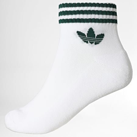 Adidas Originals - Lot De 3 Paires De Chaussettes 3 Stripes Ankle KH0460 Blanc Noir Vert Bouteille Bleu Clair