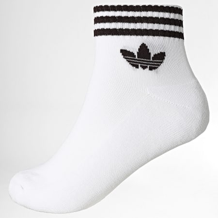 Adidas Originals - Lot De 3 Paires De Chaussettes 3 Stripes Ankle KH0460 Blanc Noir Vert Bouteille Bleu Clair