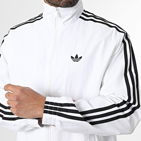 Adidas Originals - Veste Zippée A Bandes Firebird KE1676 Blanc Noir