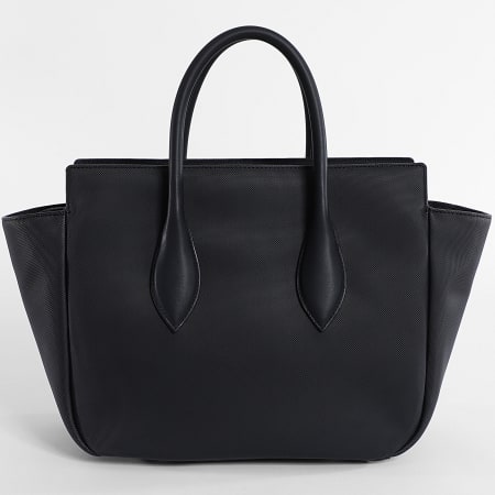 Lacoste - Bolso de Mano Mujer Logo Cocodrilo Metal Negro