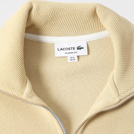 Lacoste - Sweat Col Zippé Classic Fit Logo Brodé Crocodile Beige