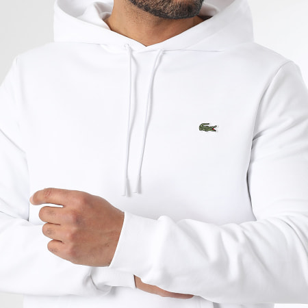 Lacoste - Sweat Capuche Logo Brodé Crocodile Classic Fit Blanc