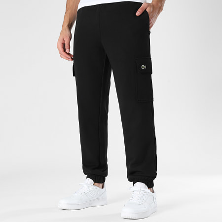 Lacoste - Pantalon Jogging Gargo Logo Brodé Crocodile Noir