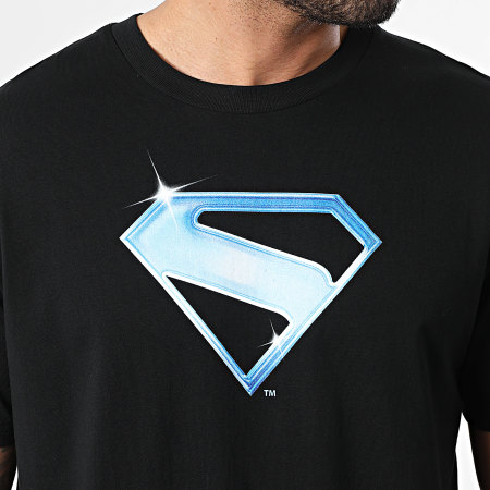 Superman - Tee Shirt Oversize Superman New Black Front Bleu Noir