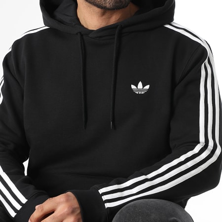 Adidas Originals - Sudadera con Capucha A Bandes 3 Stripes KE3556 Negro Blanco