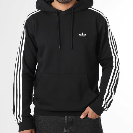Adidas Originals - Sudadera con Capucha A Bandes 3 Stripes KE3556 Negro Blanco