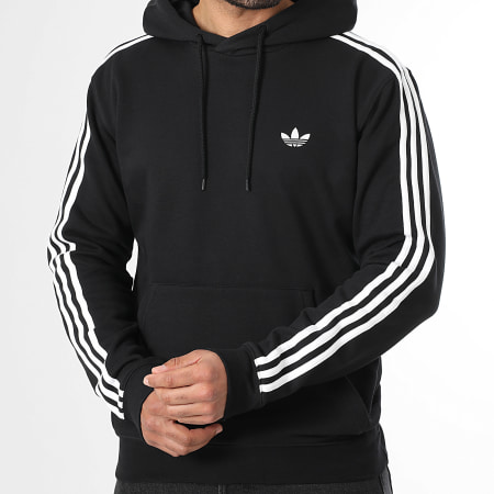 Adidas Originals - Sudadera con Capucha A Bandes 3 Stripes KE3556 Negro Blanco