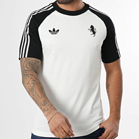 Adidas Sportswear - Tee Shirt A Bandes Juventus KB4448 Blanc Noir