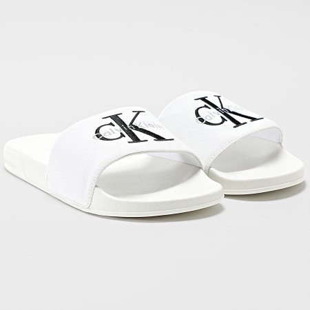 Calvin Klein - Chanclas Essential Slide CV 1393 Triple Brillante Blanco
