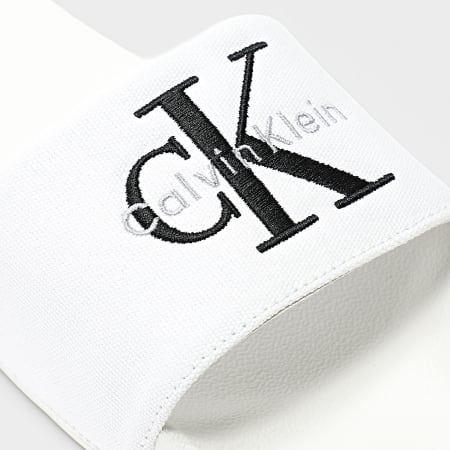 Calvin Klein - Chanclas Essential Slide CV 1393 Triple Brillante Blanco