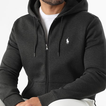 Polo Ralph Lauren - Sweat Zippé Capuche Original Player Gris Anthracite