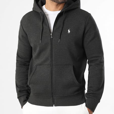 Polo Ralph Lauren - Sweat Zippé Capuche Original Player Gris Anthracite