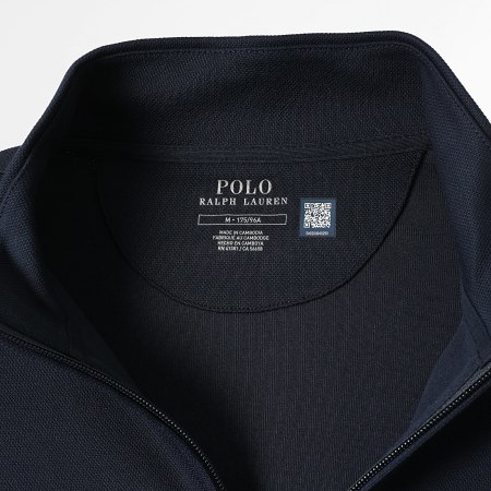 Polo Ralph Lauren - Sweat Col Zippé Original Player Ton Sur Ton Bleu Marine