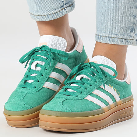 Adidas Originals - Baskets Femme Gazelle Bold J IH6455 Bold Green Footwear White Gold Metallic
