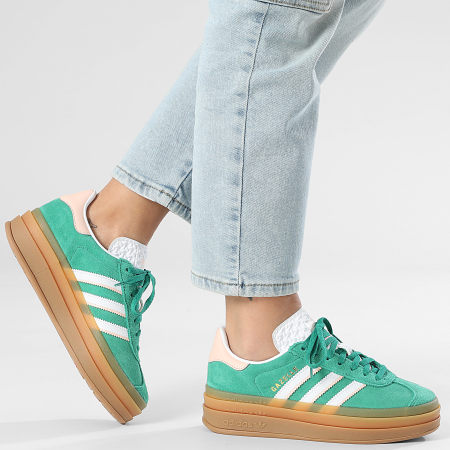 Adidas Originals - Baskets Femme Gazelle Bold J IH6455 Bold Green Footwear White Gold Metallic