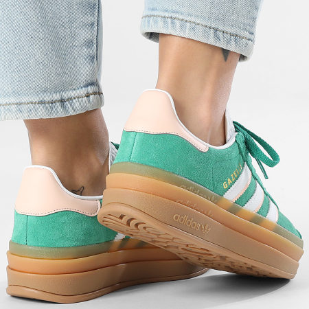 Adidas Originals - Baskets Femme Gazelle Bold J IH6455 Bold Green Footwear White Gold Metallic