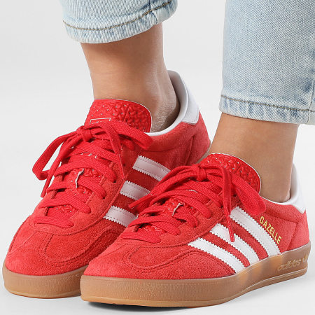 Adidas Originals - Zapatillas Mujer Gazelle Indoor J JS3801 Mejor Scarlet Calzado Blanco Gum 2