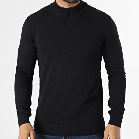 Classic Series - Pull Col Cheminée 002 Bleu Marine Foncé