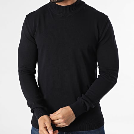 Classic Series - Pull Col Cheminée 002 Bleu Marine Foncé