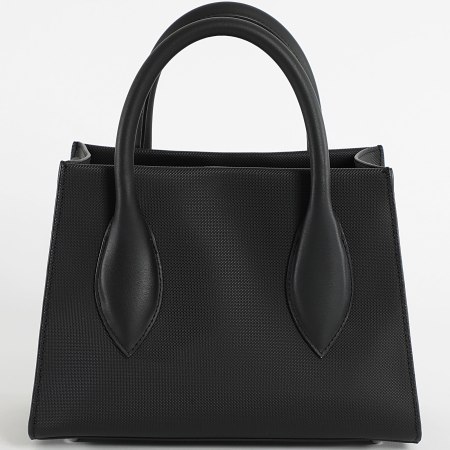 Lacoste - Sac A Main Simili Cuir Femme Logo Crocodile Metal Noir