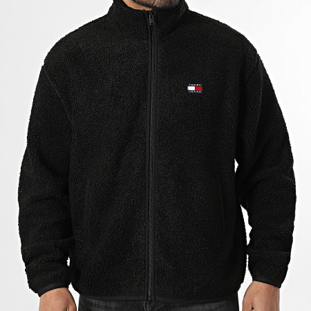 Tommy Jeans - Veste Sherpa Zippée Badge 2345 Noir