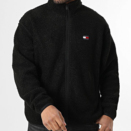 Tommy Jeans - Veste Sherpa Zippée Badge 2345 Noir
