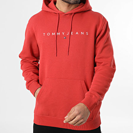 Tommy Jeans - Sweat Capuche Linear Logo 0746 Rouge