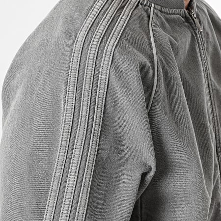 Adidas Originals - Veste Jean Zippée A Bandes SST TT JW5915 Gris