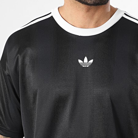 Adidas Originals - Tee Shirt A Bandes Jacquard Jersey KD5830 Noir Blanc