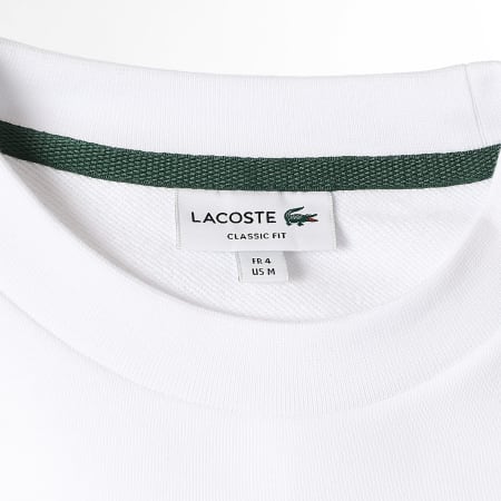 Lacoste - Sweat Crewneck Classic Fit Logo Brodé Crocodile Blanc
