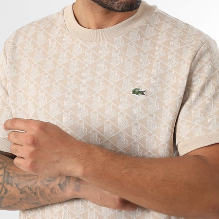 Lacoste - Tee Shirt Classic Fit The Blend Logo Brodé Crocodile Beige