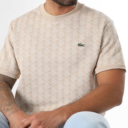 Lacoste - Tee Shirt Classic Fit The Blend Logo Brodé Crocodile Beige