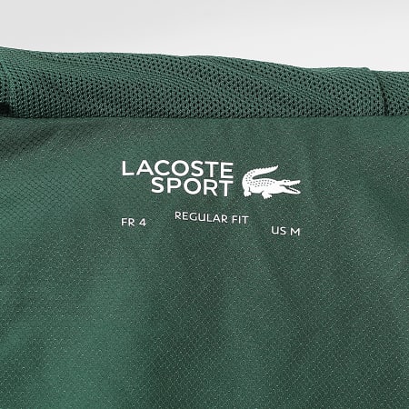 Lacoste - Chaqueta Con Capucha con Cremallera Logo Cocodrilo Verde Blanco