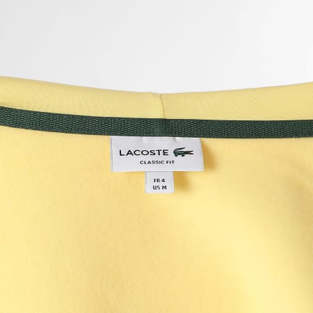 Lacoste - Sweat Capuche Zippé Logo Brodé Crocodile Jaune